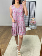 Letina Floral Print Frill Hem Dress