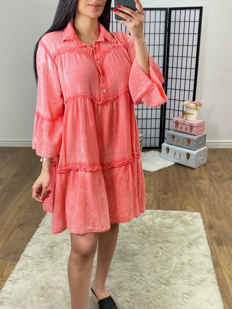 Maliyah Cheesecloth Tiered Smock Dress