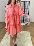 Maliyah Cheesecloth Tiered Smock Dress