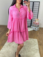 Maliyah Cheesecloth Tiered Smock Dress