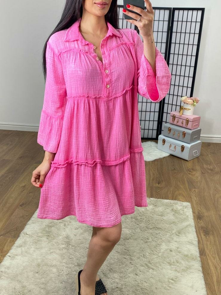 Maliyah Cheesecloth Tiered Smock Dress