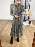 Mimosa Ditsy Floral Print Tiered Hem Maxi Dress