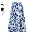 Boho Breeze Blue Floral Skirts XXPLUS(6XL+)