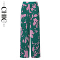 Indigo Chic Pleated Pants with Wide-Leg Trousers