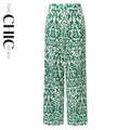 Green Boho Breeze Floral Palazzo Pants Wide-Leg Trousers