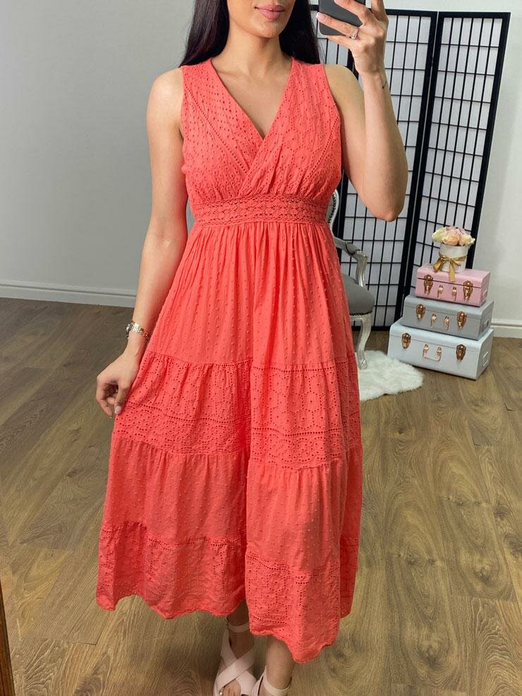 Raquelly Crochet Wrap V-neck Detailed Maxi Dress