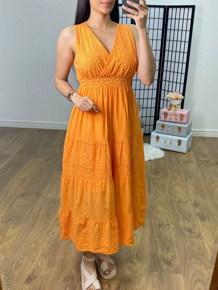 Raquelly Crochet Wrap V-neck Detailed Maxi Dress