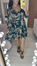Rio Emerald  Floral Wrap Dress