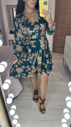 Rio Emerald  Floral Wrap Dress