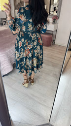 Rio Emerald  Floral Wrap Dress
