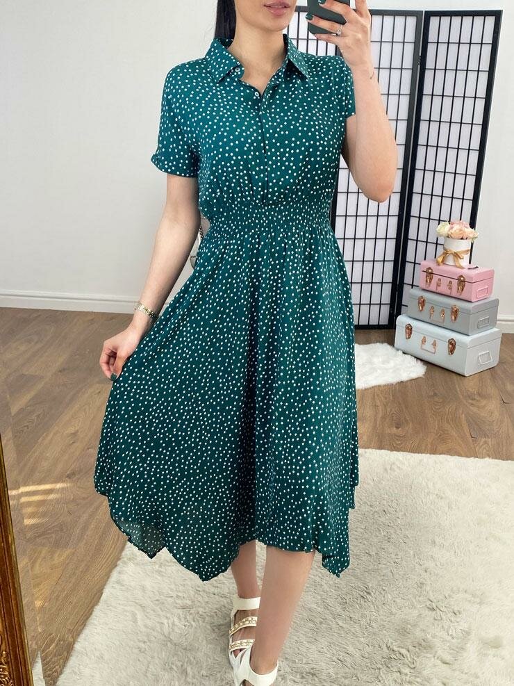 Venez Polka Dot Swing Dress With Pockets