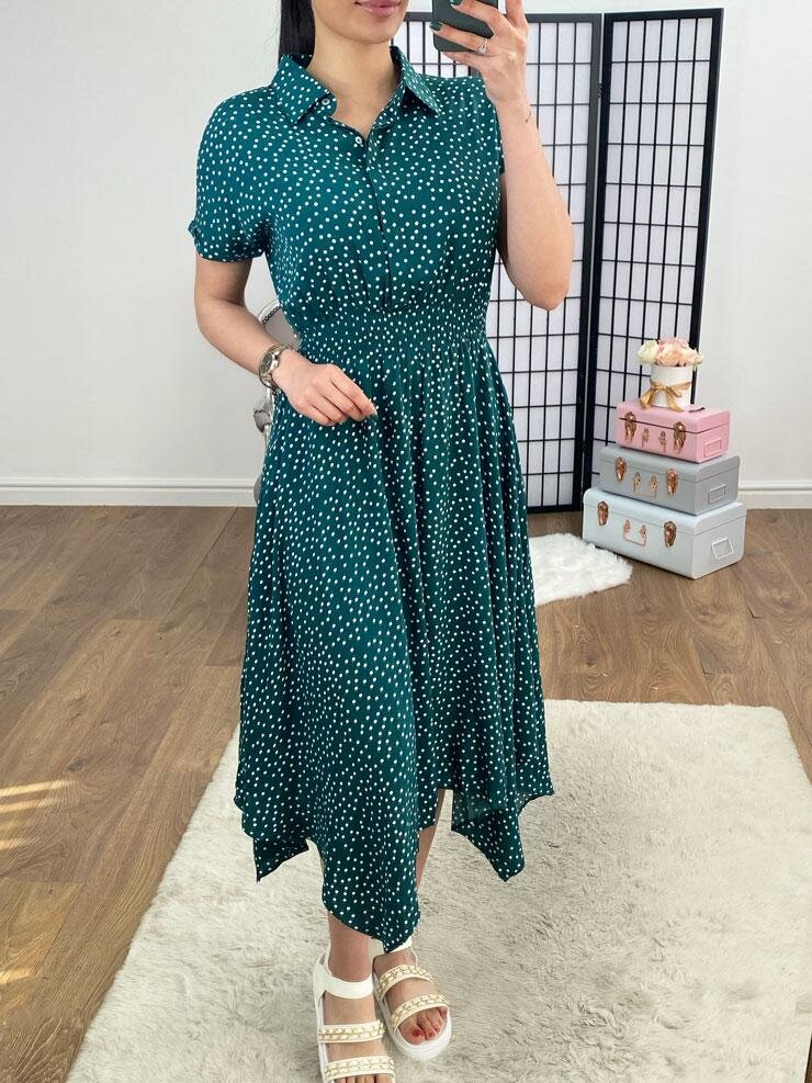 Venez Polka Dot Swing Dress With Pockets