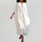 Batwing Ruched Kaftan Dress