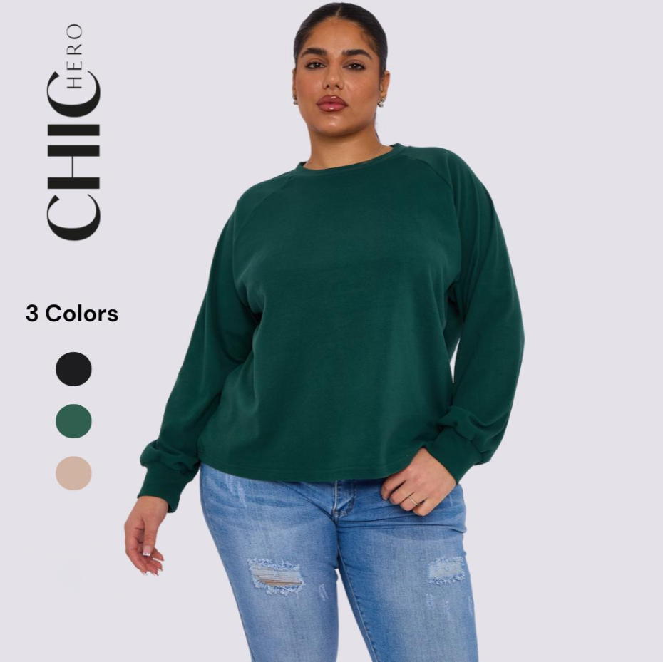 Plus Size Round Neck Short Sleeve Waist Long Sleeve Solid Color Suit